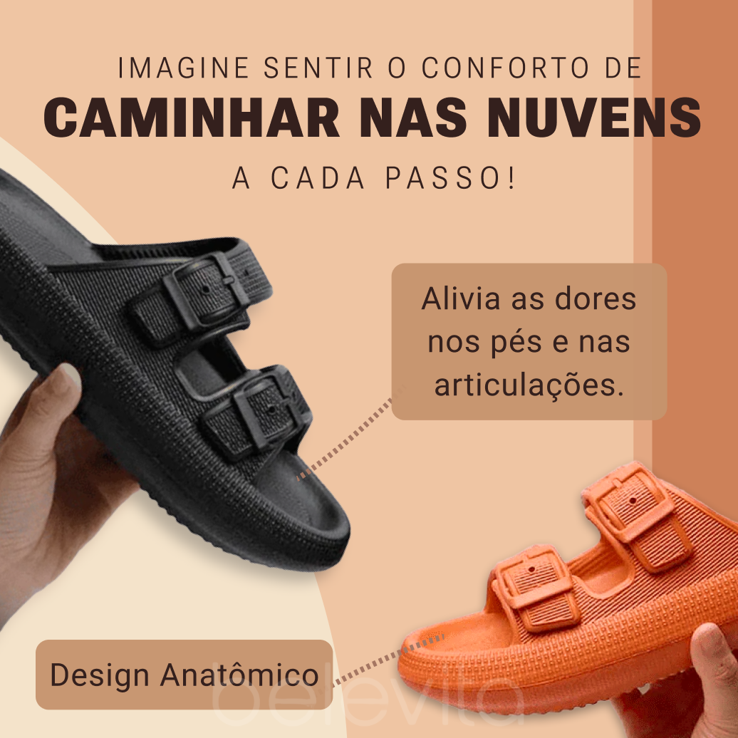 Sandália Anatômica Cloud Boss - Leve e Antiderrapante (Alça Regulável)