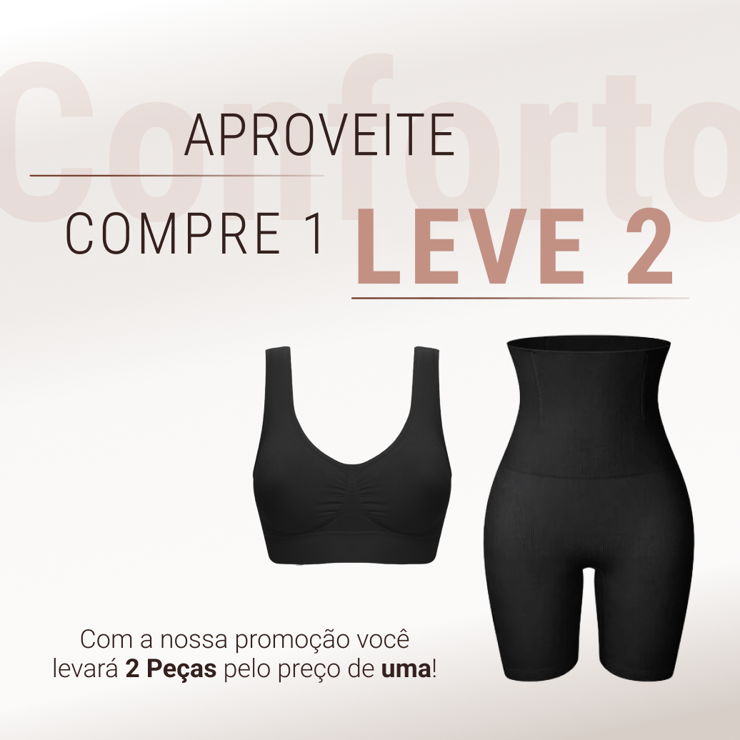 Combo: Short Modelador Slim Pro+ Sutiã Equilíbrio Fit