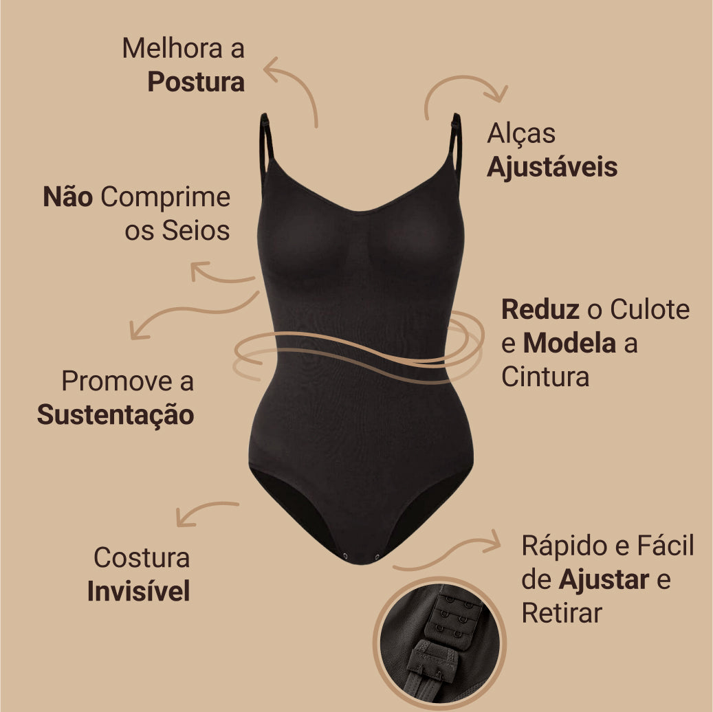 Body Modelador Full Shaper - Compre 1 Leve 2 + Brinde Calcinha Modeladora