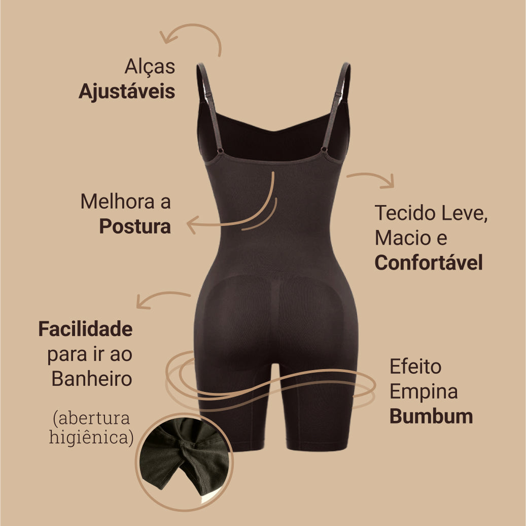 Body Modelador Full Shaper - Compre 1 Leve 2 + Brinde Calcinha Modeladora