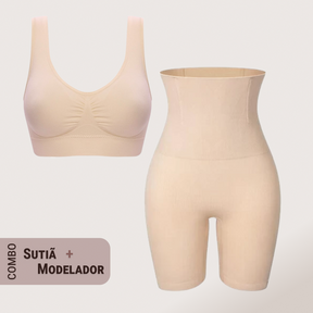Combo: Short Modelador Slim Pro+ Sutiã Equilíbrio Fit